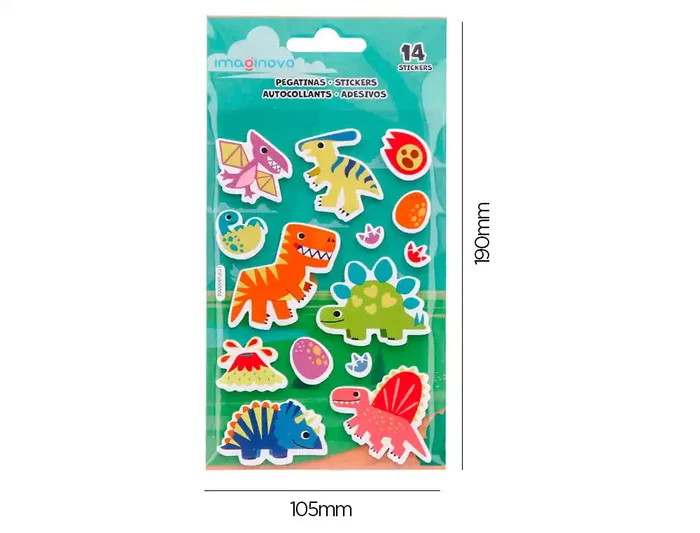 Imaginovo Pegatinas Luminosas Dinosaurios con Relieve 190x105 mm Imaginovo Pegatinas Luminosas Dinosaurios con Relieve 190x105 mm