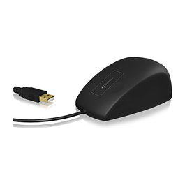 KeySonic KSM-5030M-B Ratón Ambidiestro Resistente al Agua IP68 USB con Cable 1.8m, 2 Botones Táctiles, Negro