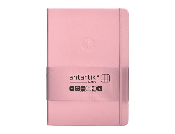 Antartik Cuaderno A5 Tapa Dura Hojas Cuadriculadas Rosa Pastel 100 Hojas 80 Gr FSC