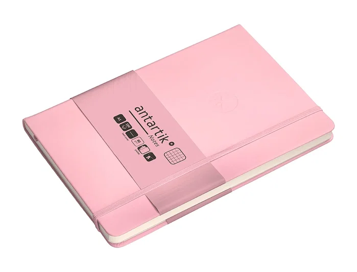 Antartik Cuaderno A5 Tapa Dura Hojas Cuadriculadas Rosa Pastel 100 Hojas 80 Gr FSC