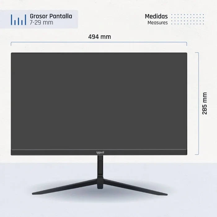 Iggual Monitor 21.5" IPS Full HD 120Hz 1ms con VGA, HDMI, DisplayPort, Diseño sin Marcos, ML21S (igg320037)