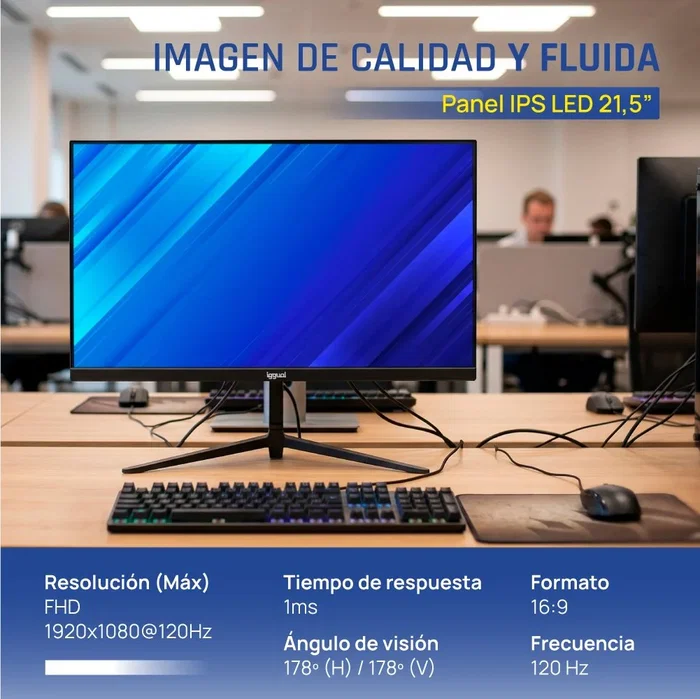Iggual Monitor 21,5 IPS FHD 100Hz VGA HDMI DP igg320037 Iggual Monitor 21,5 IPS FHD 100Hz VGA HDMI DP igg320037