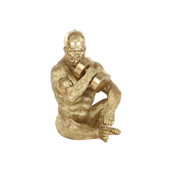 DKD Home Decor Figura de Gorila Dorado en Resina