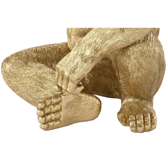 DKD Home Decor Figura de Gorila Dorado en Resina
