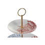 DKD Home Decor Frutero de 3 Pisos Coral Azul, Fucsia y Blanco