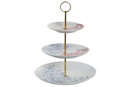 DKD Home Decor Frutero Atlantico Coral 22 Azul Fucsia Porcelana Metal 27 x 34 x 27 cm