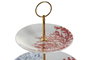 DKD Home Decor Frutero de 3 Pisos Coral Azul, Fucsia y Blanco