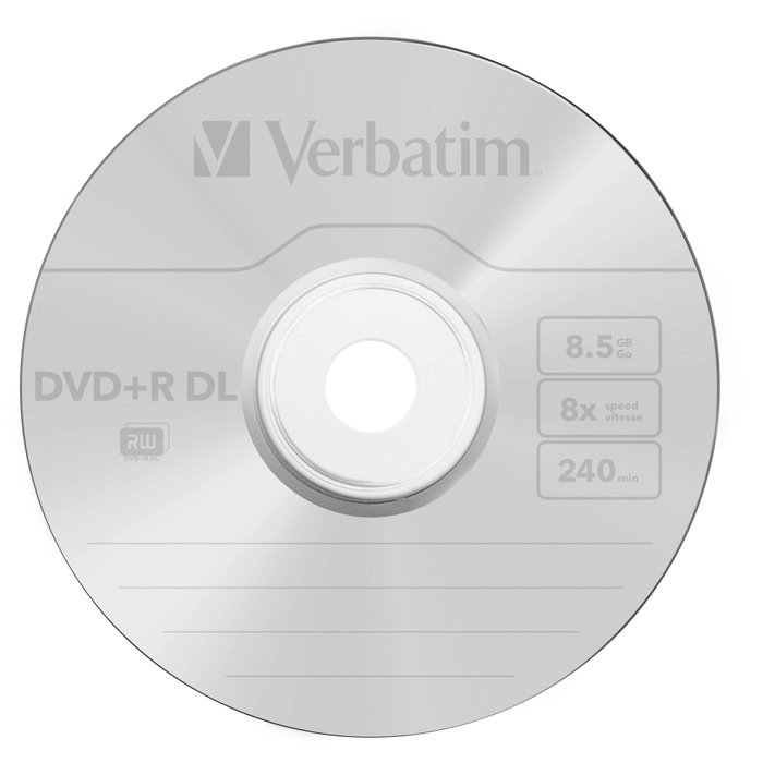 Verbatim DVD+R Doble Capa 8,5 GB 8x Pack de 5 Jewel Case