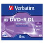 Verbatim DVD+R Doble Capa 8,5GB 8x Pack de 5