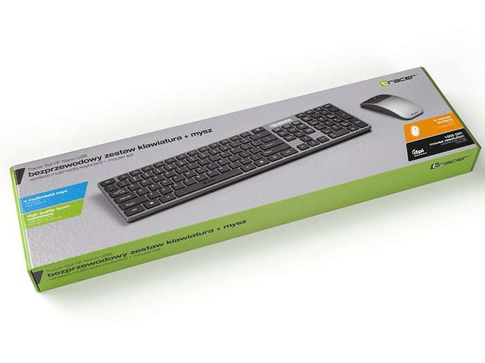 Tracer Set RF Nano Conjunto de Teclado y Ratón Inalámbrico Gris