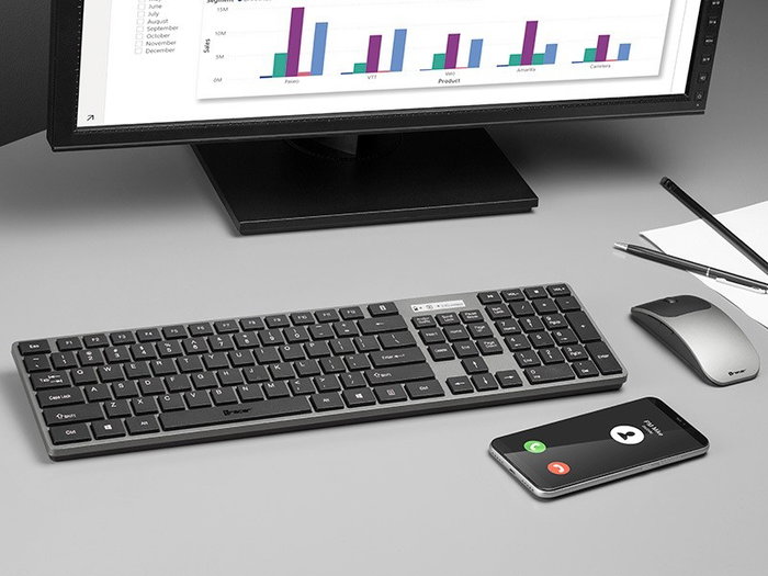 Tracer Set RF Nano Conjunto de Teclado y Ratón Inalámbrico Gris