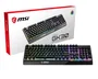 MSI Vigor GK30 Teclado Gaming USB con Switches Semimecánicos, Formato Completo QWERTY Español, Retroiluminación LED RGB Multicolor, Negro