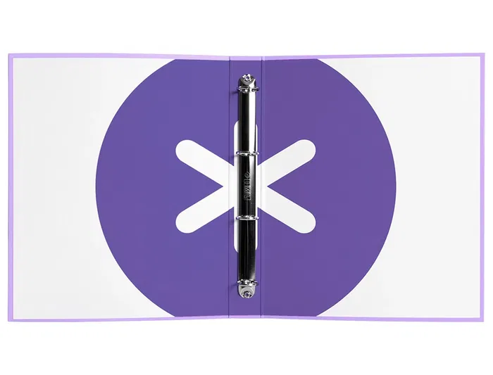 Antartik Carpeta A4 Forrada 4 Anillas 25 mm Redondas Color Lavanda