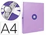 Antartik Carpeta A4 Forrada 4 Anillas 25 mm Redondas Color Lavanda