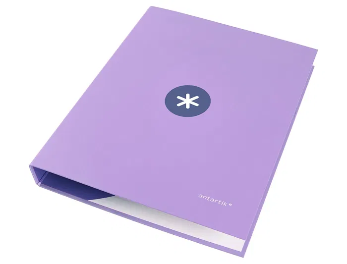 Antartik Carpeta A4 Forrada 4 Anillas 25 mm Redondas Color Lavanda