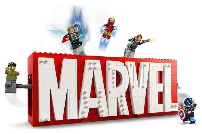 LEGO Marvel Logotipo MARVEL y Minifiguras 76313