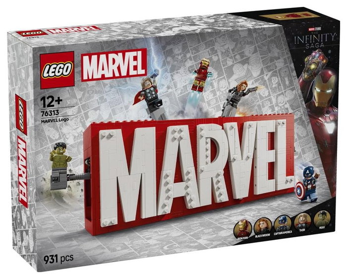 LEGO Marvel Logotipo MARVEL y Minifiguras 76313