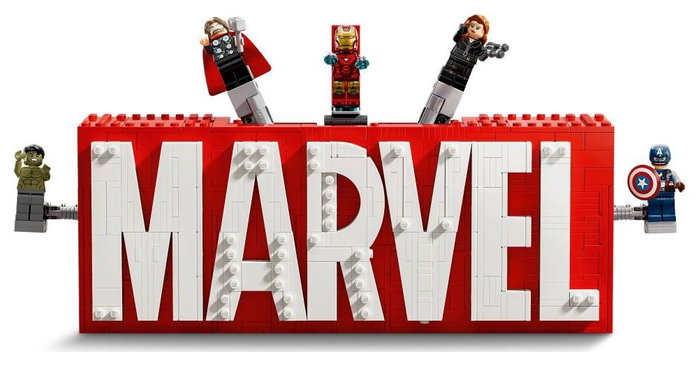 LEGO Marvel Logotipo MARVEL y Minifiguras 76313