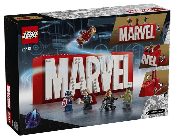 LEGO Marvel Logotipo MARVEL y Minifiguras 76313