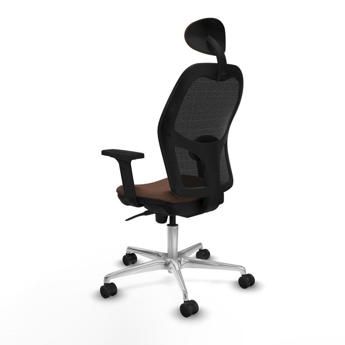 PIQUERAS Y CRESPO Silla de oficina Jorquera con mecanismo Sincro, Tela Marrón y Malla Negra PIQUERAS Y CRESPO Silla de oficina Jorquera con mecanismo Sincro, Tela Marrón y Malla Negra