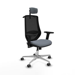 PIQUERAS Y CRESPO Silla de oficina Mardos con mecanismo Sincro, Gris y Negro