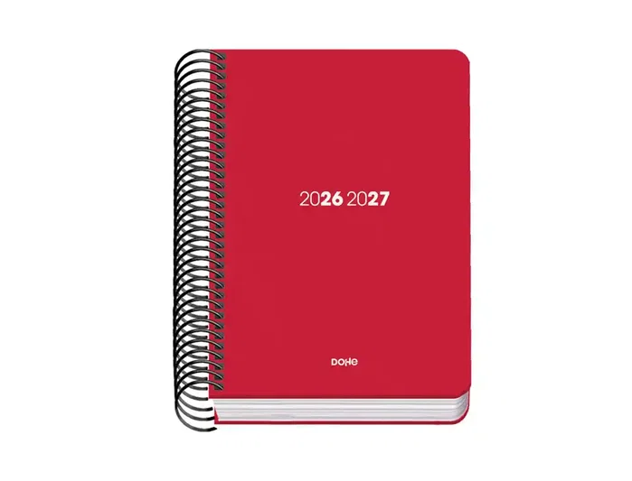 DOHE Agenda Escolar Basic Element A6 Día Página Rojo 2026-2027