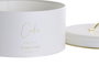 DKD Home Decor Bote de Metal para Dulces Blanco Roto y Dorado