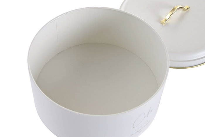 DKD Home Decor Bote de Metal para Dulces Blanco Roto y Dorado DKD Home Decor Bote de Metal para Dulces Blanco Roto y Dorado