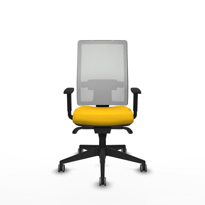 PIQUERAS Y CRESPO Silla de oficina Horna con mecanismo Sincro, asiento Amarillo y malla Blanco PIQUERAS Y CRESPO Silla de oficina Horna con mecanismo Sincro, asiento Amarillo y malla Blanco