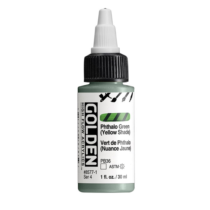 Golden High Flow Colores Acrílicos Thalo Verde (Amarillo) 30 ml Golden High Flow Colores Acrílicos Thalo Verde (Amarillo) 30 ml