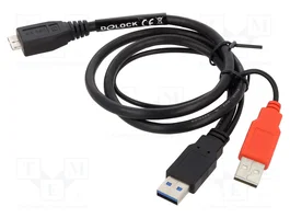 DeLOCK 82909 Cable USB A a Micro-USB B 5 Gbps 0,2 m Gris