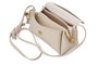 Lucky Bees Bolsa de Hombro Ava Cream, Cuero de Polivinilo, 22x11x12 cm, 3 Bolsillos Interiores, Color Crema