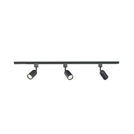 Philips Easylink Sistema de Riel Eléctrico con 3 Focos Shea 5W, Negro, 1m, GU10, Cabezal Ajustable, Compatible LED Inteligente