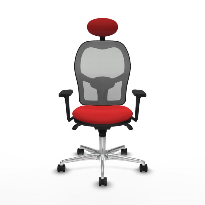 PIQUERAS Y CRESPO Silla de oficina Jorquera con mecanismo Sincro, Rojo y Gris