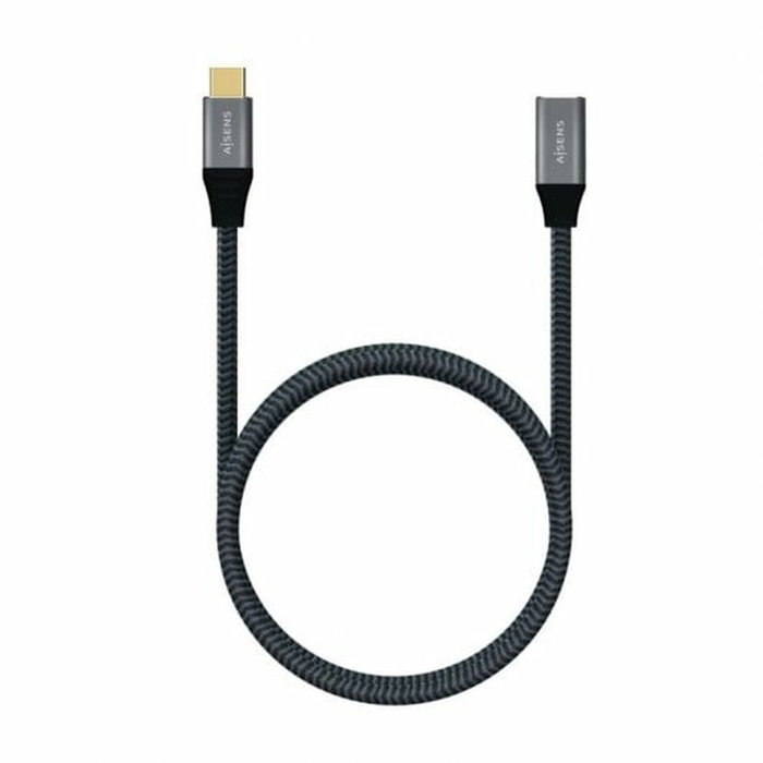 Aisens Cable USB 3.2 Gen2x2 Aluminio USB-C Macho a USB-C Hembra 100W Gris 1m