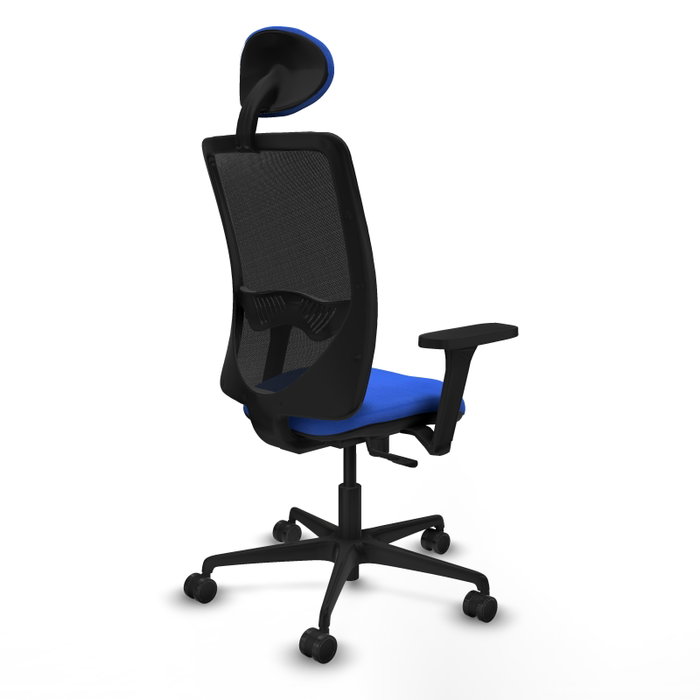 PIQUERAS Y CRESPO Silla de oficina Zulema con mecanismo Sincro, Tela Azul y Malla Negra PIQUERAS Y CRESPO Silla de oficina Zulema con mecanismo Sincro, Tela Azul y Malla Negra
