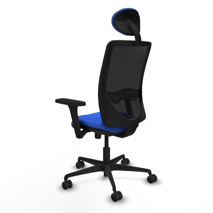 PIQUERAS Y CRESPO Silla de oficina Zulema con mecanismo Sincro, Tela Azul y Malla Negra PIQUERAS Y CRESPO Silla de oficina Zulema con mecanismo Sincro, Tela Azul y Malla Negra