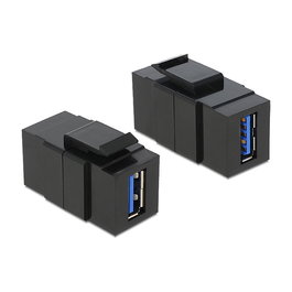 DeLOCK 86369 Adaptador USB 3.0 A Macho a USB 3.0 A Hembra, Negro, Modular, 35.2 x 17.1 x 22.3 mm