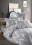 L'essentiel linge de maison Olivia - Grey Juego Funda Nórdica Individual, 100% Algodón Ranforce, Gris y Blanco, 160 x 220 cm