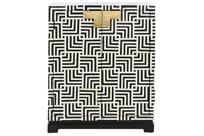 DKD Home Decor Armario Bone 23 Bicolor con Taracea