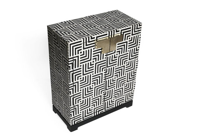 DKD Home Decor Armario Bone 23 Bicolor con Taracea