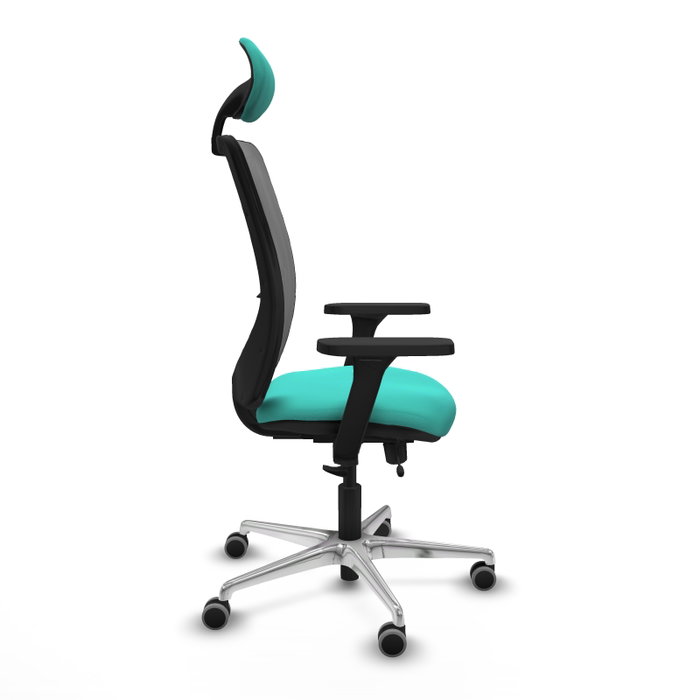 PIQUERAS Y CRESPO Silla de oficina Zulema con mecanismo Sincro/Traslack, Turquesa y Gris