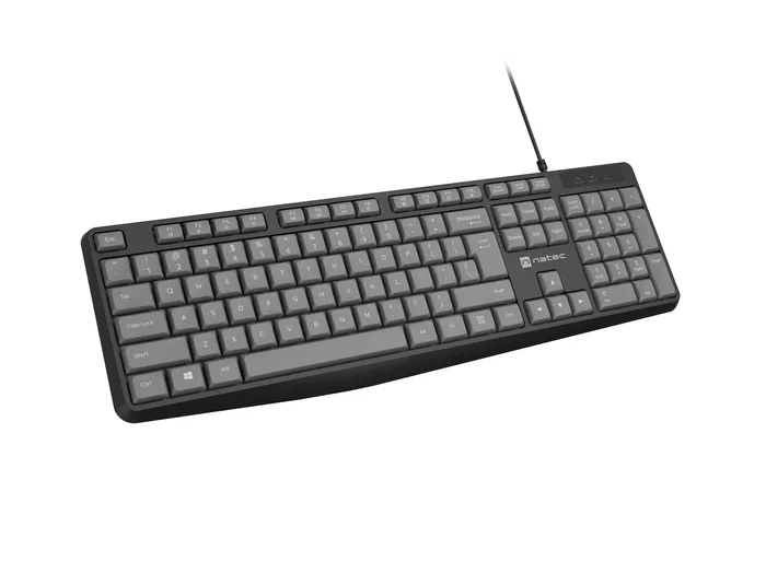 Natec Nautilus Klawiatura Przewodowa USB Czarno-Szara QWERTY Polska Układ