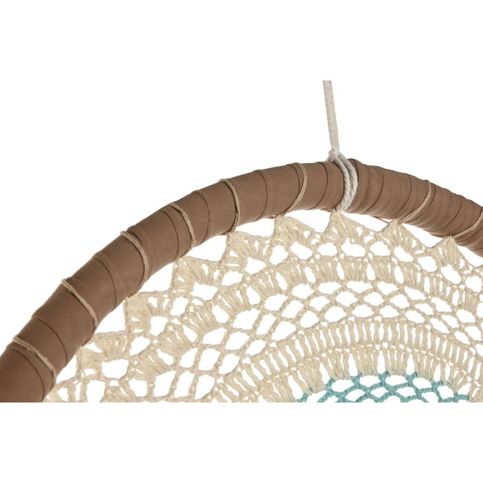 DKD Home Decor Atrapasueños de Ratán y Cristal Reciclado Crochet, Pack de 2