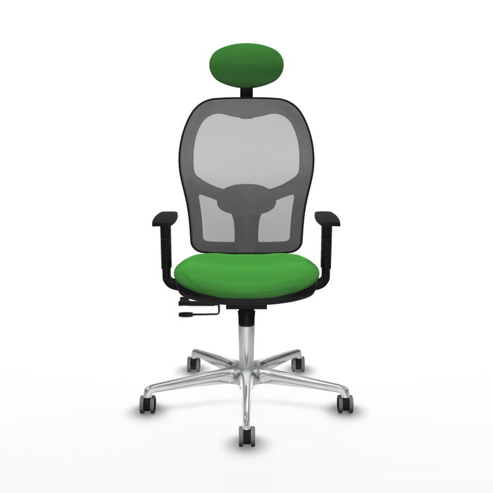 PIQUERAS Y CRESPO Silla de oficina Jorquera con mecanismo Sincro/Traslack, Verde y Gris