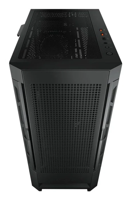 Cougar Airface Gabinete PC Gaming Midi Torre Negro, Panel Frontal Perforado, Compatible E-ATX, GPU 330 mm, 5 Ventiladores, Filtro Antipolvo, Vidrio Templado, RGB