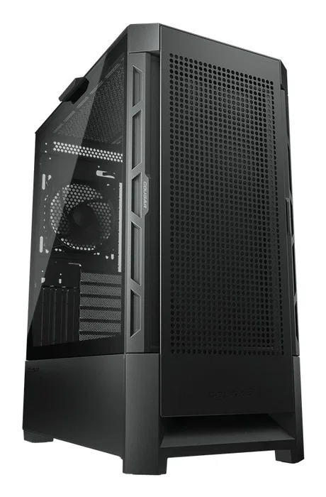 Cougar Airface Gabinete PC Gaming Midi Torre Negro, Panel Frontal Perforado, Compatible E-ATX, GPU 330 mm, 5 Ventiladores, Filtro Antipolvo, Vidrio Templado, RGB