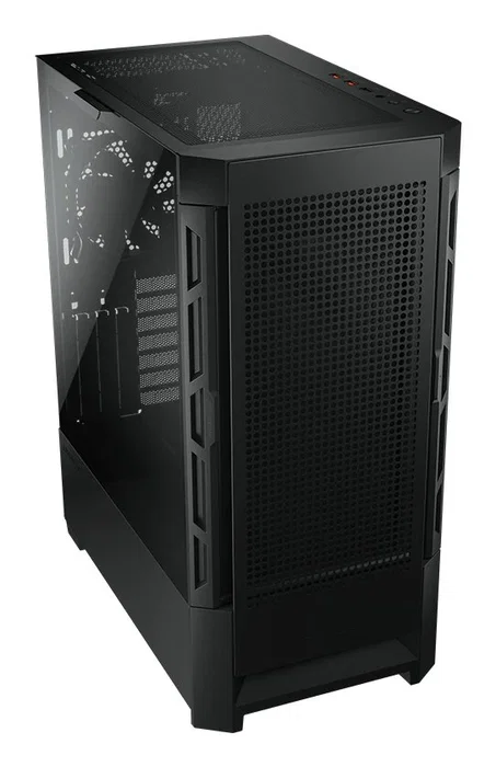 Cougar Airface Gabinete PC Gaming Midi Torre Negro, Panel Frontal Perforado, Compatible E-ATX, GPU 330 mm, 5 Ventiladores, Filtro Antipolvo, Vidrio Templado, RGB