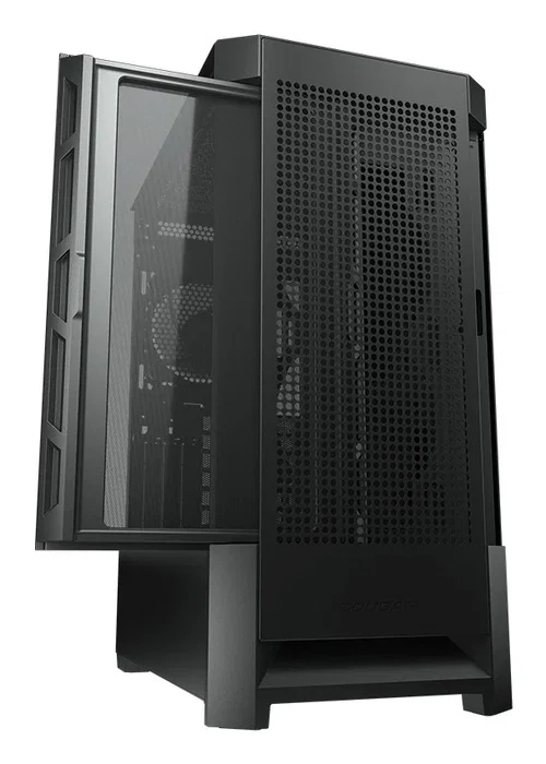 Cougar Airface Gabinete PC Gaming Midi Torre Negro, Panel Frontal Perforado, Compatible E-ATX, GPU 330 mm, 5 Ventiladores, Filtro Antipolvo, Vidrio Templado, RGB