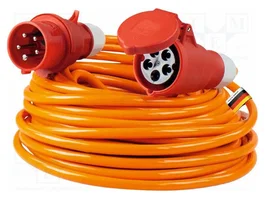 AS SCHWABE Prolongador de alimentación H07BQ-F 5G2,5mm2 25m Naranja